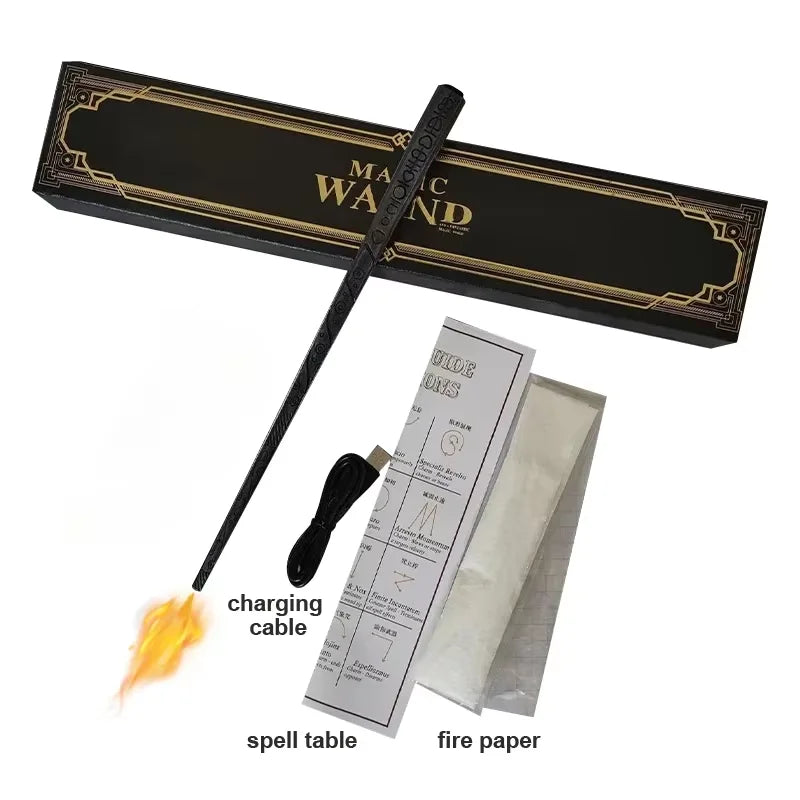 Harrys Wizard Magic Wands Fire-breathing Wand Shoot Fireballs Role-playing Props Fireball Wands Electronic Wand Toys Kids Gifts