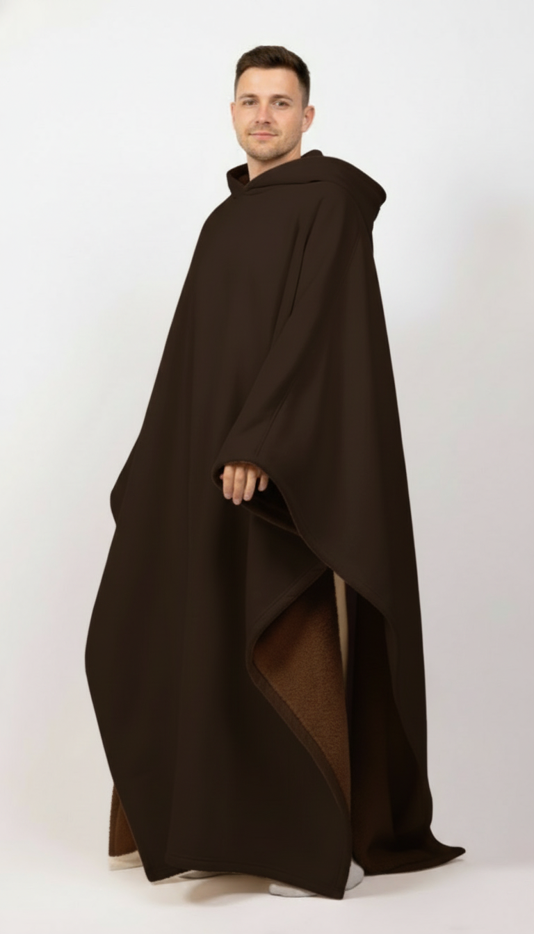 Indio Oversized Punk Cloak Hoodie - Unisex Loose Fit Robe with Hood Solid Color - Unisex Blanket Hoodie Robe