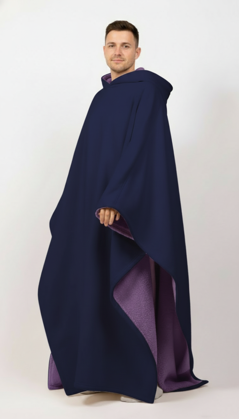 Indio Oversized Punk Cloak Hoodie - Unisex Loose Fit Robe with Hood Solid Color - Unisex Blanket Hoodie Robe