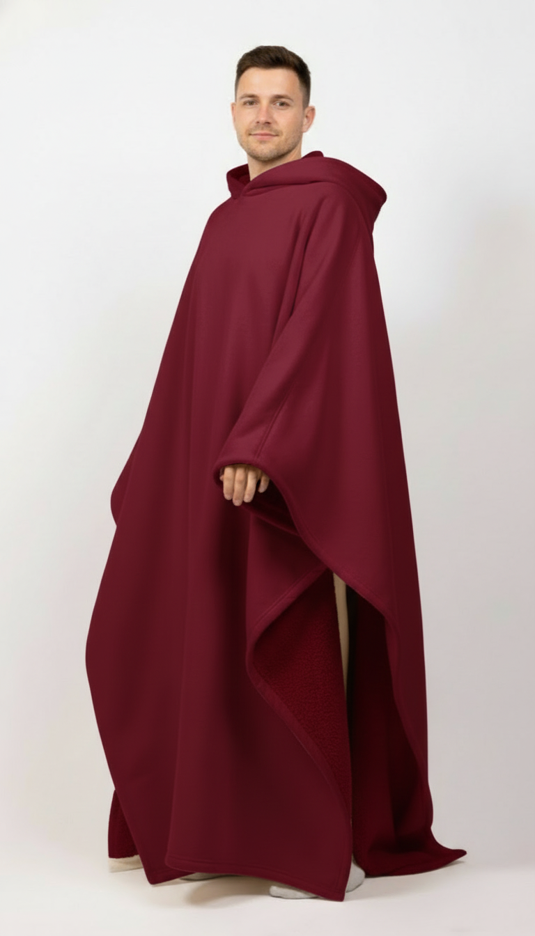 Indio Oversized Punk Cloak Hoodie - Unisex Loose Fit Robe with Hood Solid Color - Unisex Blanket Hoodie Robe