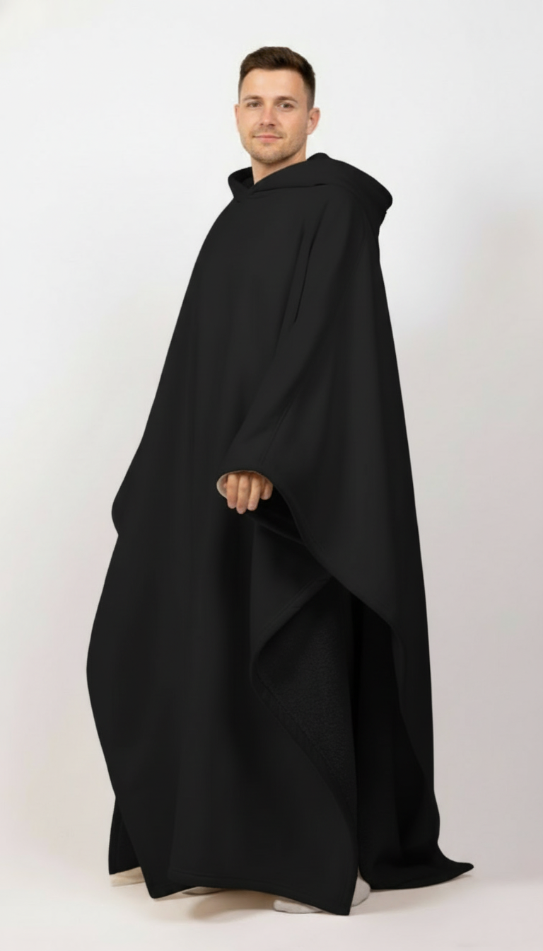 Indio Oversized Punk Cloak Hoodie - Unisex Loose Fit Robe with Hood Solid Color - Unisex Blanket Hoodie Robe