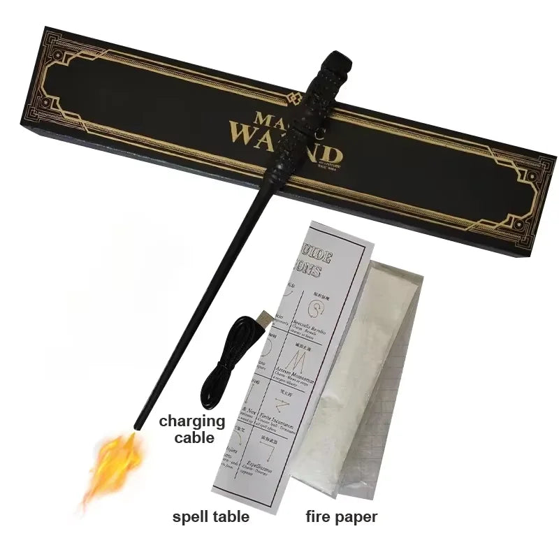 Harrys Wizard Magic Wands Fire-breathing Wand Shoot Fireballs Role-playing Props Fireball Wands Electronic Wand Toys Kids Gifts