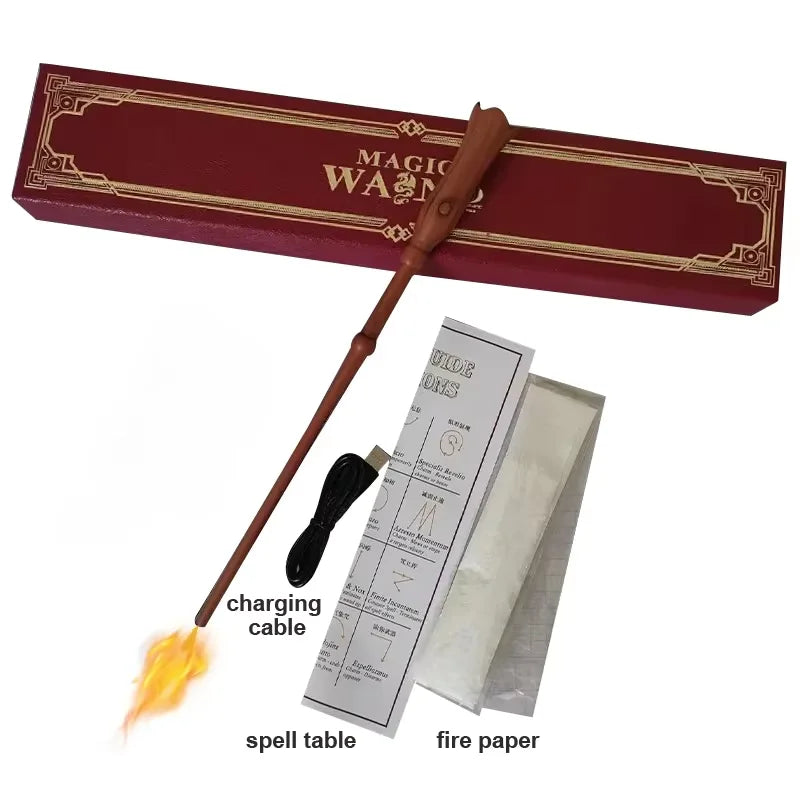 Harrys Wizard Magic Wands Fire-breathing Wand Shoot Fireballs Role-playing Props Fireball Wands Electronic Wand Toys Kids Gifts