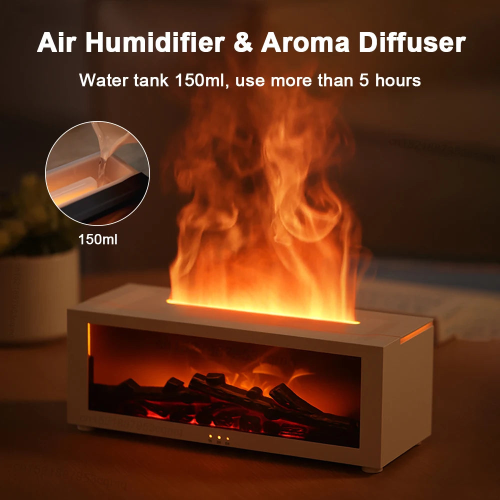 Air Humidifier Essential Oil Diffuser Flame Aroma Humidifier