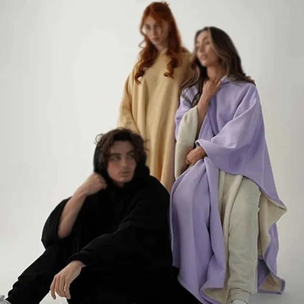 Indio Oversized Punk Cloak Hoodie - Unisex Loose Fit Robe with Hood Solid Color - Unisex Blanket Hoodie Robe