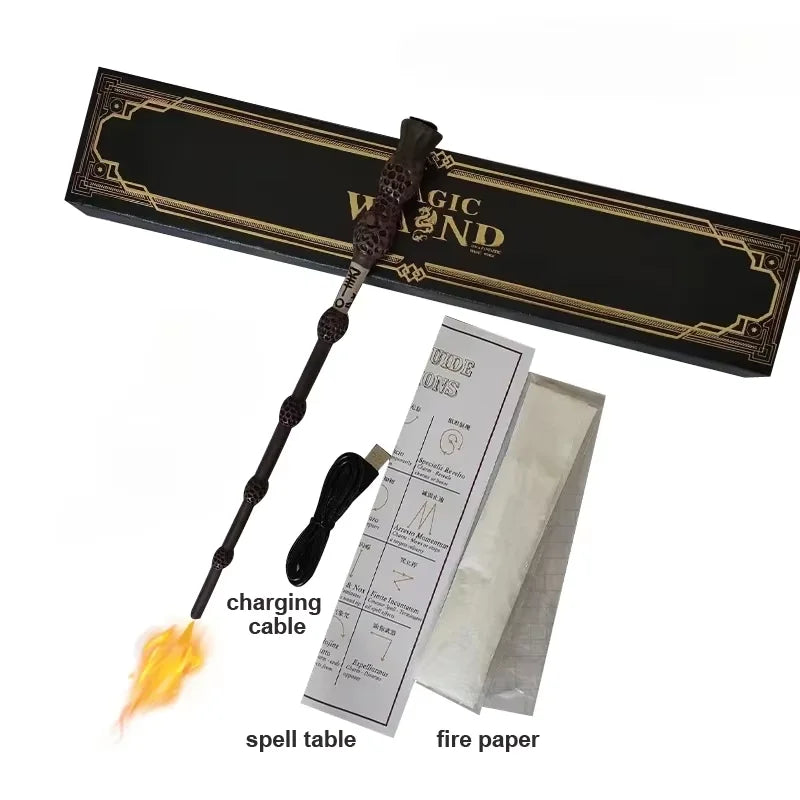 Harrys Wizard Magic Wands Fire-breathing Wand Shoot Fireballs Role-playing Props Fireball Wands Electronic Wand Toys Kids Gifts