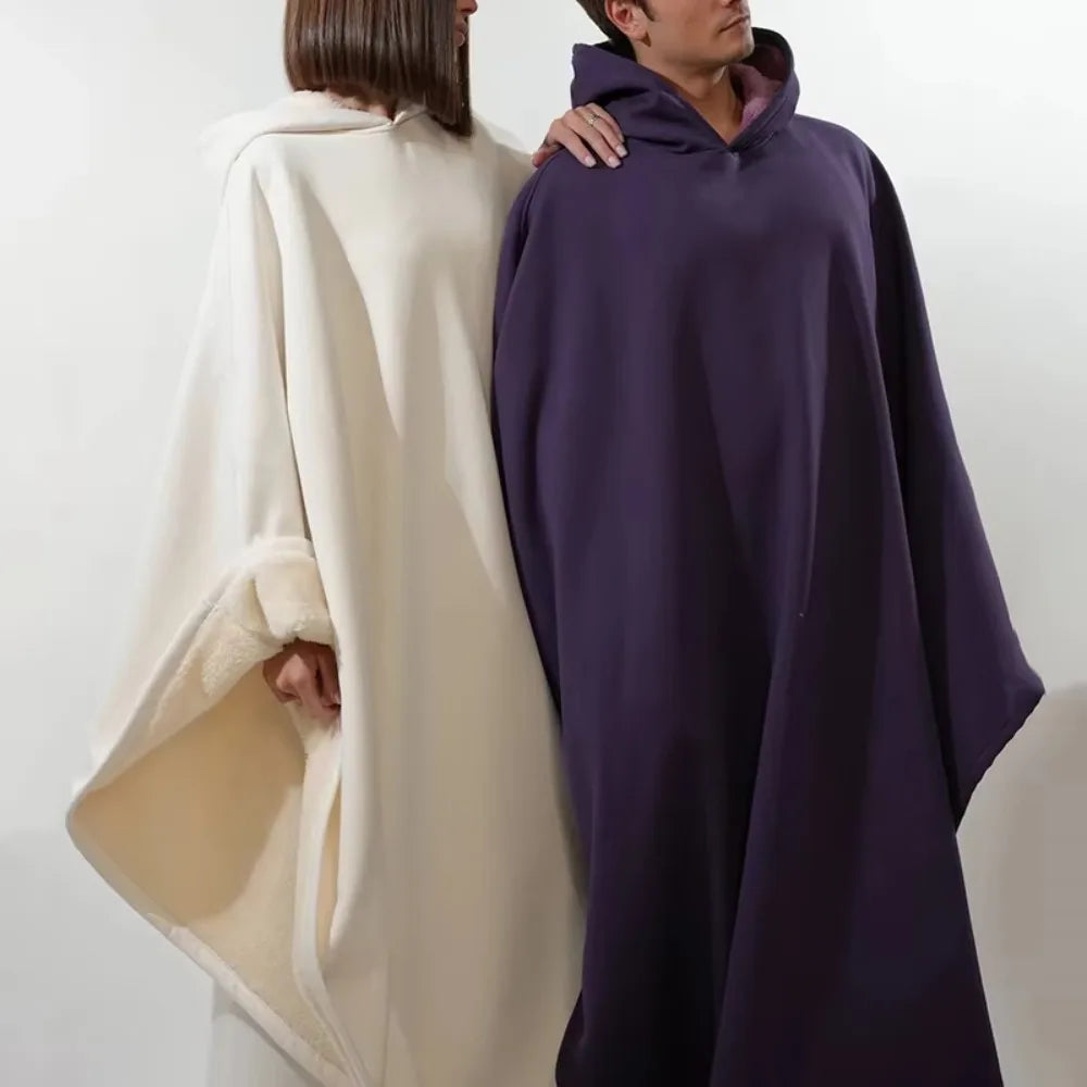 Indio Oversized Punk Cloak Hoodie - Unisex Loose Fit Robe with Hood Solid Color - Unisex Blanket Hoodie Robe